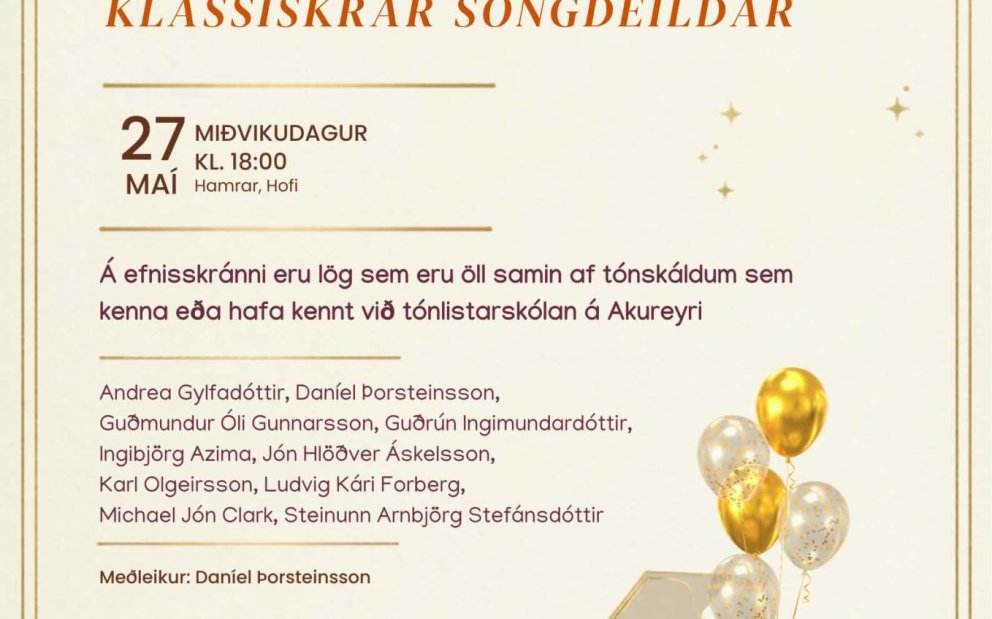 Tónleikar Klassísku söngdeildarinnar - FRESTAÐ