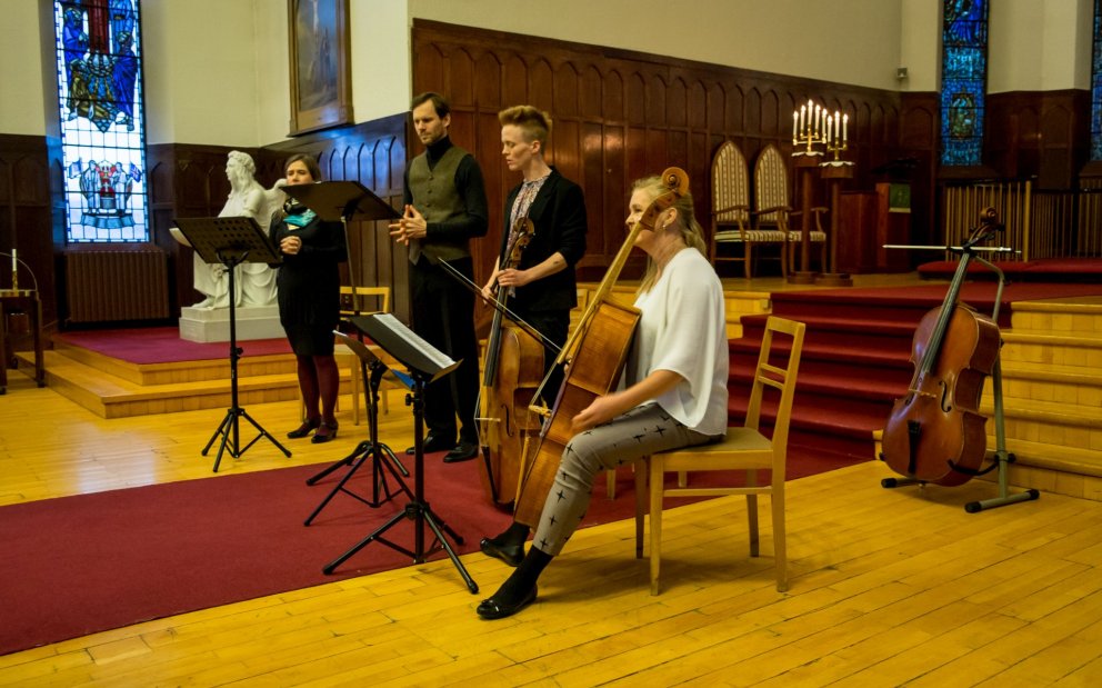 Helena, Mathias, Steinunn og Ásdís í Akureyrarkikju