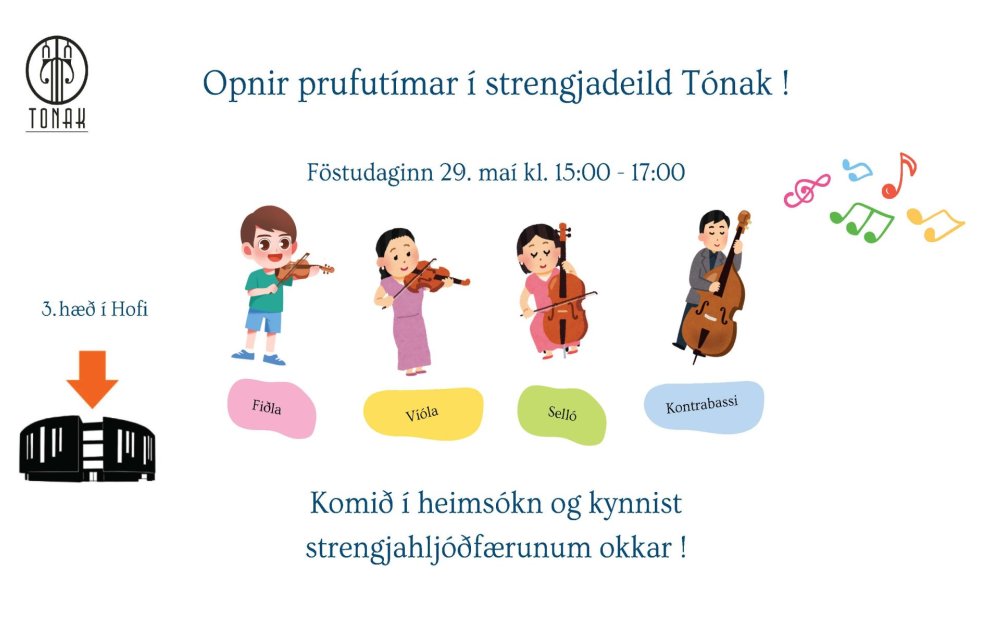 Opnir prufutímar strengjadeildar