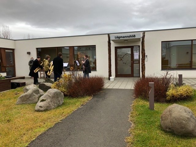 Saxófónkvartett leikur fyrir íbúa Lögmannshlíðar